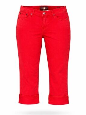 Lucky Brand Red Cropped Jeans Sweet Crop Mid Rise Stretch Size 29